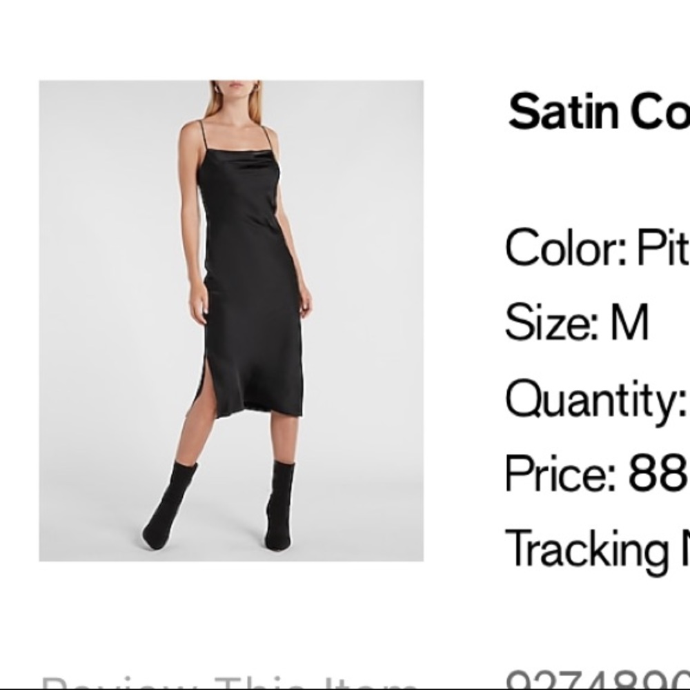 Satin Cowl Neck Slip Dress